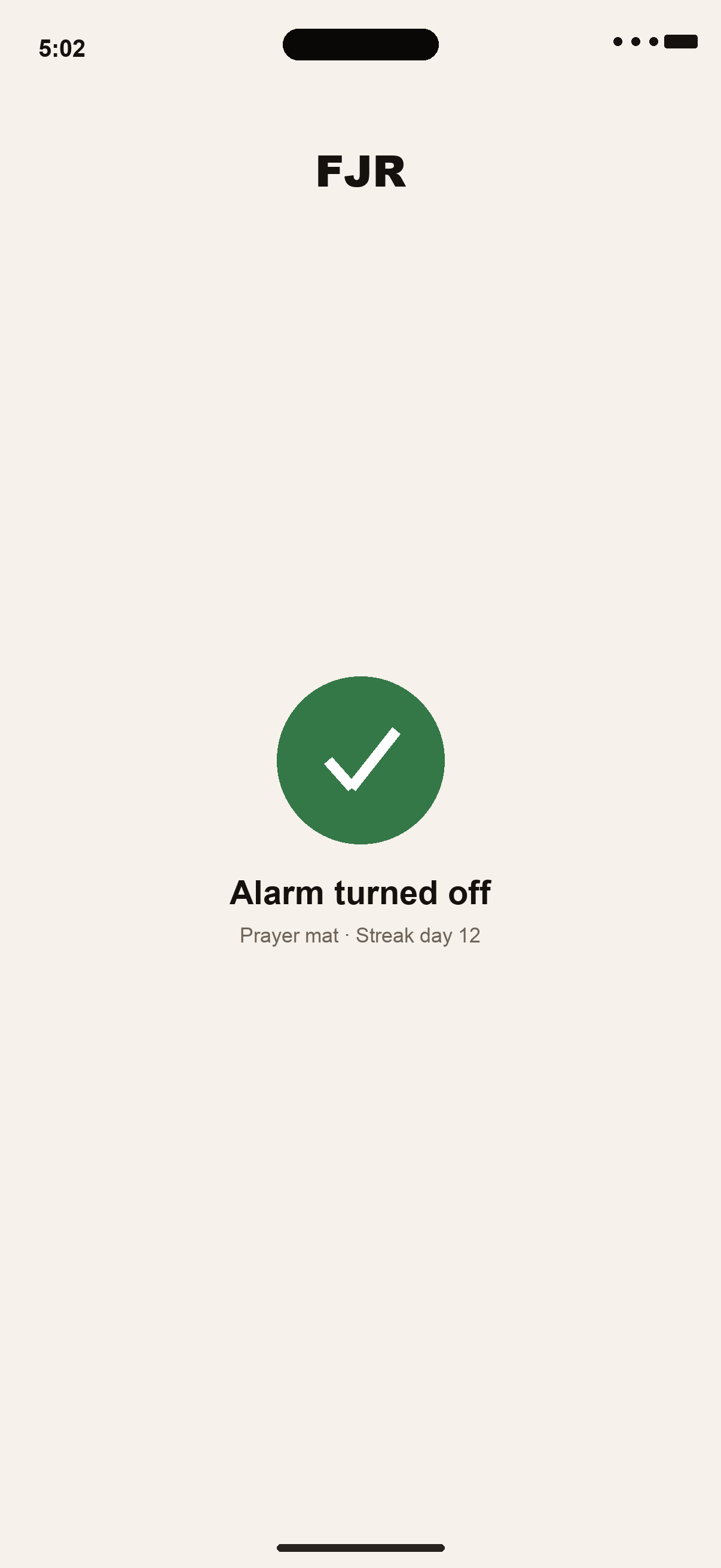 Alarm turned off after the mission